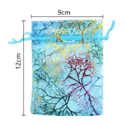 100pcs 7x9cm 9x12cm Coral Bronzing Drawstring Organza Bags Jewelry Packaging Bag Wedding Christmas Gift Bags Jewelry Pouches