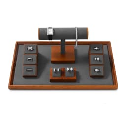 Oirlv Wooden Jewelry Display Stand Ring Earring Necklace Bracelet Watch Jewelry Stand Display Set Solidwood Jewelry Holder Stand
