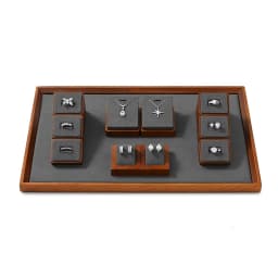 Oirlv Wooden Jewelry Display Stand Ring Earring Necklace Bracelet Watch Jewelry Stand Display Set Solidwood Jewelry Holder Stand