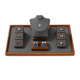 Oirlv Wooden Jewelry Display Stand Ring Earring Necklace Bracelet Watch Jewelry Stand Display Set Solidwood Jewelry Holder Stand