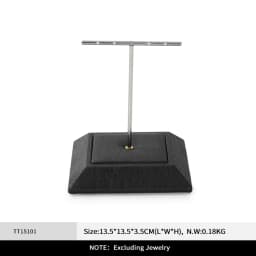Oirlv Black Leather Jewelry Display Set Shop Cabinet Display Prop for Necklace Display Bust Ring Earrings Bangle Decoration Rack