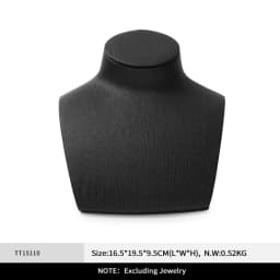 Oirlv Black Leather Jewelry Display Set Shop Cabinet Display Prop for Necklace Display Bust Ring Earrings Bangle Decoration Rack