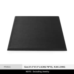 Oirlv Black Leather Jewelry Display Set Shop Cabinet Display Prop for Necklace Display Bust Ring Earrings Bangle Decoration Rack