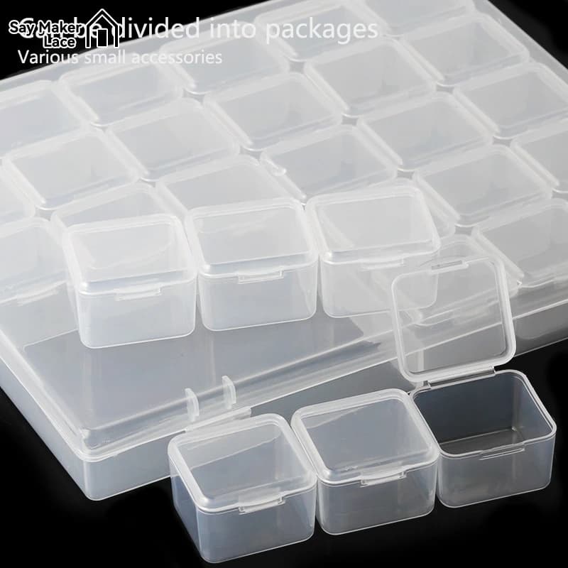 1/6/9/15/30Grids DIY Diamond Jewelry Storage Box Grids Clear Nail Art Rhinestones Tools Beads Display Storage Case Organizer Box