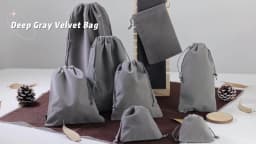 5Pcs/lot Deep Gray Velvet Bag Large Size Jewelry Packing Drawstring Pouches Gift Bags For Wedding Party Can Customized