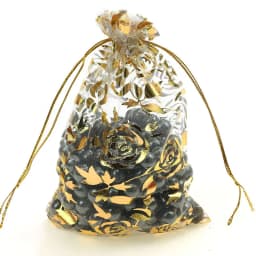 100Pcs 15x20cm 17x23cm 20x30 Gold Color Love Heart Rose Organza Bag Wedding Candy Gift Christmas Bags Jewelry Decoration Packing