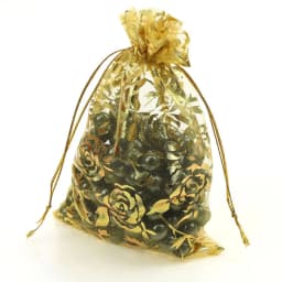 100Pcs 15x20cm 17x23cm 20x30 Gold Color Love Heart Rose Organza Bag Wedding Candy Gift Christmas Bags Jewelry Decoration Packing