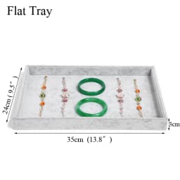 Fashion Ice Grey Velvet Jewelry Tray Jewelllery Storage Box Watch Holder Necklace Ring Earrings Pendant Display Organizer Series