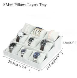 Fashion Ice Grey Velvet Jewelry Tray Jewelllery Storage Box Watch Holder Necklace Ring Earrings Pendant Display Organizer Series