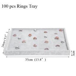 Fashion Ice Grey Velvet Jewelry Tray Jewelllery Storage Box Watch Holder Necklace Ring Earrings Pendant Display Organizer Series