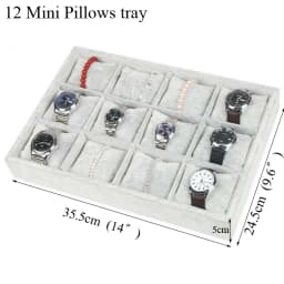 Fashion Ice Grey Velvet Jewelry Tray Jewelllery Storage Box Watch Holder Necklace Ring Earrings Pendant Display Organizer Series