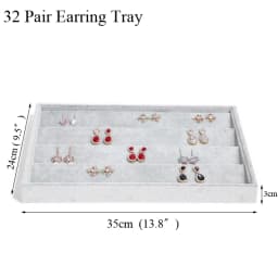 Fashion Ice Grey Velvet Jewelry Tray Jewelllery Storage Box Watch Holder Necklace Ring Earrings Pendant Display Organizer Series