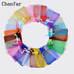 100pcs/lot 24 Colors Jewelry Bag Organza Gift Bags For Jewelry Packaging Bags Wedding Gift Storage Drawstring Pouches Wholesale