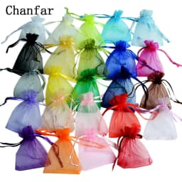 100pcs/lot 24 Colors Jewelry Bag Organza Gift Bags For Jewelry Packaging Bags Wedding Gift Storage Drawstring Pouches Wholesale