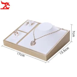 Jewelry Props Ring Necklace Display Tray Bracelet Earring Holder Exhibitor Jewelry Tray Bangle Rack Leather Jewelry Organizer