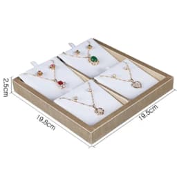 Jewelry Props Ring Necklace Display Tray Bracelet Earring Holder Exhibitor Jewelry Tray Bangle Rack Leather Jewelry Organizer
