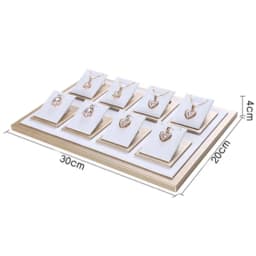 Jewelry Props Ring Necklace Display Tray Bracelet Earring Holder Exhibitor Jewelry Tray Bangle Rack Leather Jewelry Organizer