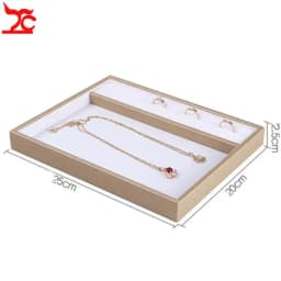 Jewelry Props Ring Necklace Display Tray Bracelet Earring Holder Exhibitor Jewelry Tray Bangle Rack Leather Jewelry Organizer