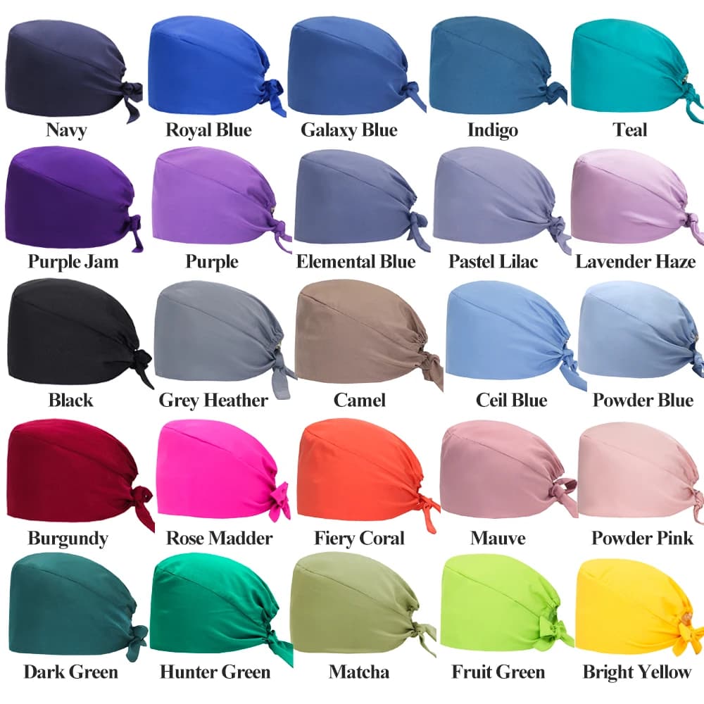 Quick-Dry Spandex Medical Caps Soft Hospital Surgical Hats Dental Clinic Scrub Caps Beauty Salon SPA Work Headwear MSG-02