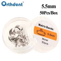 50/100Pcs Dental Matrix Bands Sectional Contoured Metal Matrices Refill Forming 3.5/4.5/5.5/6.5mm Dentistry Orthodontic Material