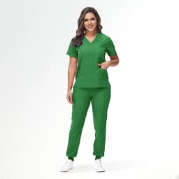 Stretchy Medical Scrubs Uniform Doctor and Nurse Uniform Durable Dental Pediatric Quick-Dry Healthcare Workwear Scrub Set 42109