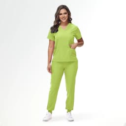 Stretchy Medical Scrubs Uniform Doctor and Nurse Uniform Durable Dental Pediatric Quick-Dry Healthcare Workwear Scrub Set 42109