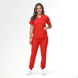 Stretchy Medical Scrubs Uniform Doctor and Nurse Uniform Durable Dental Pediatric Quick-Dry Healthcare Workwear Scrub Set 42109