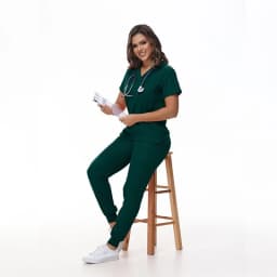 Stretchy Medical Scrubs Uniform Doctor and Nurse Uniform Durable Dental Pediatric Quick-Dry Healthcare Workwear Scrub Set 42109