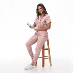 Stretchy Medical Scrubs Uniform Doctor and Nurse Uniform Durable Dental Pediatric Quick-Dry Healthcare Workwear Scrub Set 42109