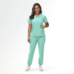 Stretchy Medical Scrubs Uniform Doctor and Nurse Uniform Durable Dental Pediatric Quick-Dry Healthcare Workwear Scrub Set 42109
