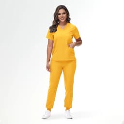Stretchy Medical Scrubs Uniform Doctor and Nurse Uniform Durable Dental Pediatric Quick-Dry Healthcare Workwear Scrub Set 42109