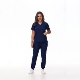 Stretchy Medical Scrubs Uniform Doctor and Nurse Uniform Durable Dental Pediatric Quick-Dry Healthcare Workwear Scrub Set 42109