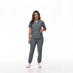 Stretchy Medical Scrubs Uniform Doctor and Nurse Uniform Durable Dental Pediatric Quick-Dry Healthcare Workwear Scrub Set 42109