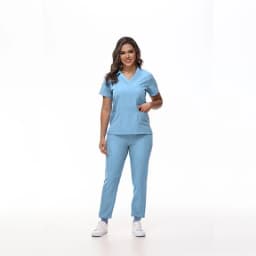 Stretchy Medical Scrubs Uniform Doctor and Nurse Uniform Durable Dental Pediatric Quick-Dry Healthcare Workwear Scrub Set 42109