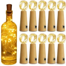 10pcs Bar LED Wine Bottle Cork String Lights Christmas Decoration Led Lamp Bottle Fairy Lights Holiday Copper Wire Lights String