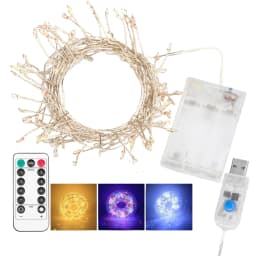 Remote Control Garland Fairy Lights 5V DC LED Firecracker Weaving String Light USB Battery Powered for Wedding Decoration