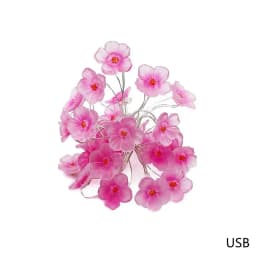 Cherry Blossom Flower Garland Lamp Battery/USB Operated LED String Fairy Lights Crystal Flowers Indoor Wedding Christmas Decors
