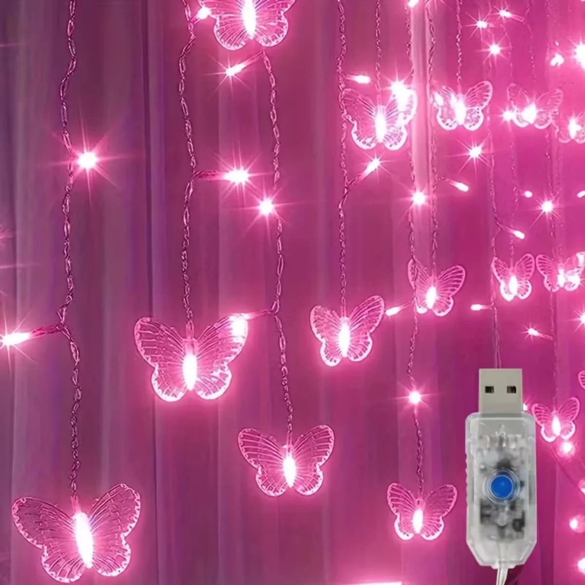 LED Butterfly String Light USB Powered Flashing Fairy Light With 8 Modes Suitable For Bedroom, Christmas, Wedding, Party, Dormit