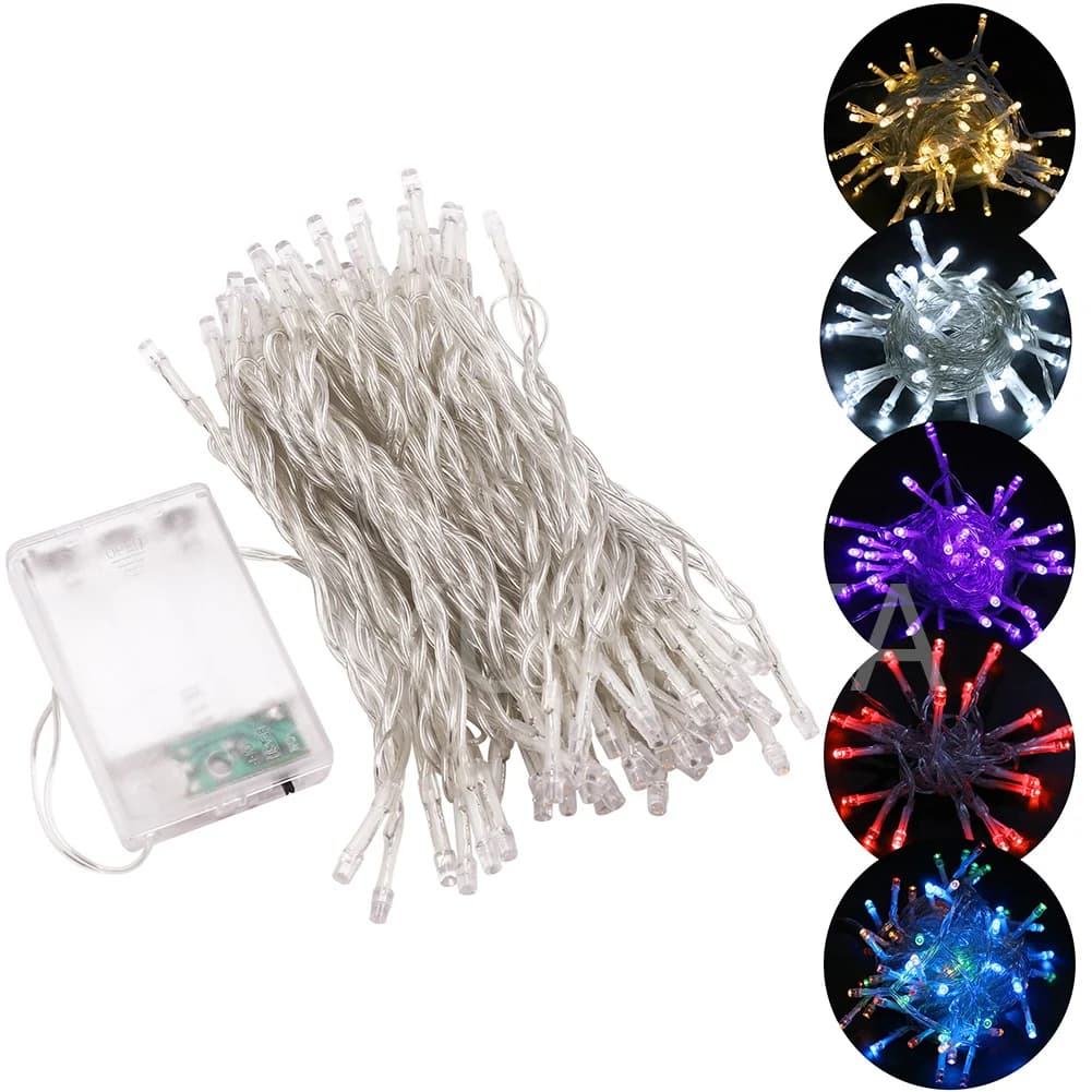 10M 5M 3M 2M Led Fairy String Lights AA Battery Powered Lamp Waterproof For Home Xmas Party Wedding Garden Outdoor Decoration