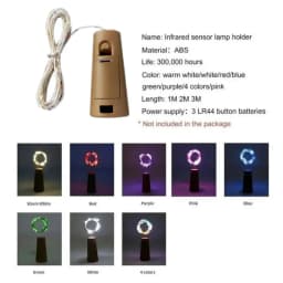 10PCS/Lot LED Wine Bottle Lights with Cork Fairy Mini String Lights Liquor Bottles Crafts Party Wedding Decoration