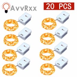 LED String Lights Copper Silver Wire Garland Light Waterproof Fairy Lights for Christmas Wedding Party Decoration with Battery