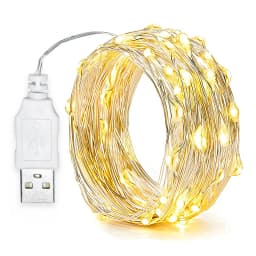 Constant On USB Fairy String Lights, Bendable Copper Wire Mini LED Lights for Indoor Room, Photo Wall, Curtain, Holiday Setup