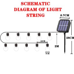 Solar Led Fairy Lights Outdoor Garland Street G50 Bulb String Light For Garden Holiday Christmas Decoration