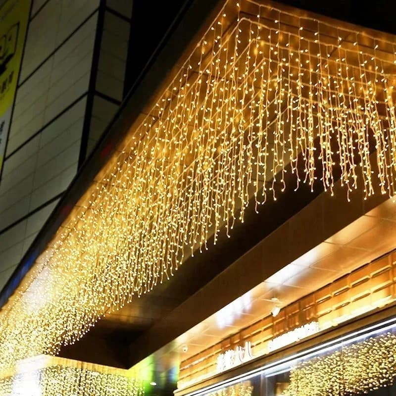 2025 Christmas Decorative Lighting 3M Curtain LED Icicle String Lights with EU/US Plug for Outdoor Garden Wedding Street