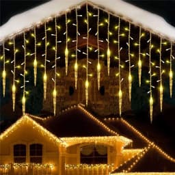 Street Garland on House Led Icicle Lights Christmas Ornaments New Year 2026 Home Decor Four Light Colors Available Ice Festoon