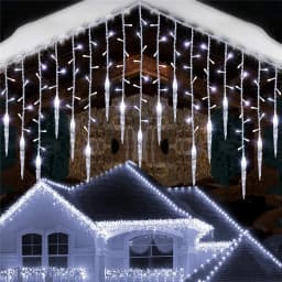 Street Garland on House Led Icicle Lights Christmas Ornaments New Year 2026 Home Decor Four Light Colors Available Ice Festoon
