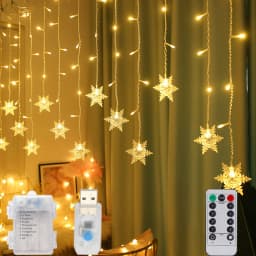 3M LED Snowflake String Lights Christmas Garland USB Curtain Fairy Lights Outdoor For New Year Wedding Party Window Decoration