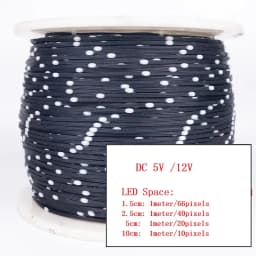 WS2811 LED Strip Lights Black Wire DC5V/12V 10M-100M 1.5cm-10cm Pitch RGB IC Addressable Pixel String Full Color IP67 3Pin
