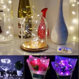 LED Silver Wire Fairy Lights Battery Operated Waterproof Led String with On Off Switch for Wedding Christmas Party Home Decor