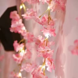 2M 20LEDs Cherry Blossom Fairy String Battery Light Garland Artificial Flower Vines Lights for Wedding Party Holiday Decoration